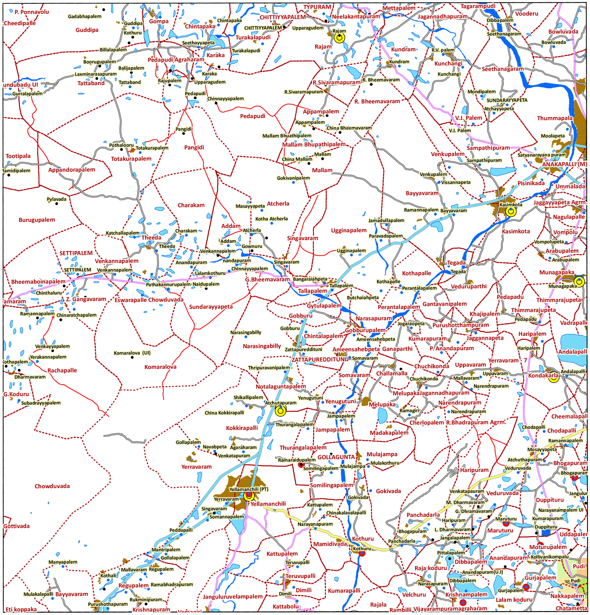 Storm surge inundation map for cyclone with wind speed 